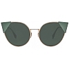 Fendi FF 0190 S DDB07 Copper Gold Green Round Cat Eye Sunglasses